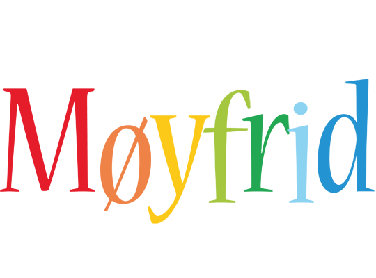 Møyfrid birthday logo