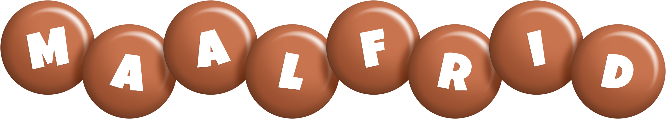 Maalfrid candy-brown logo