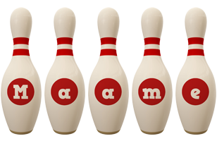 Maame bowling-pin logo