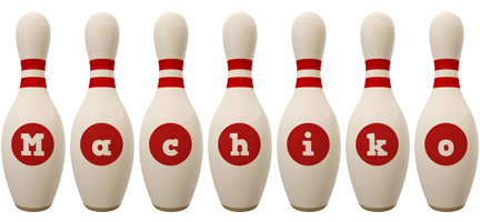 Machiko bowling-pin logo