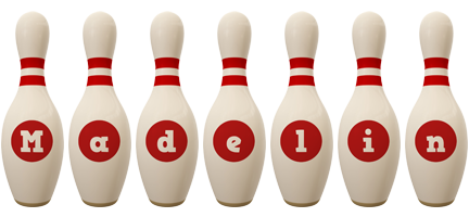 Madelin bowling-pin logo