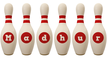 Madhur bowling-pin logo