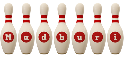 Madhuri bowling-pin logo