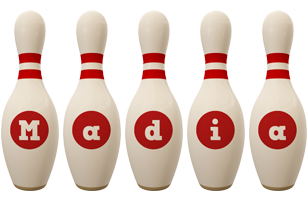 Madia bowling-pin logo