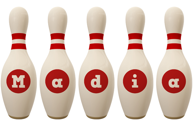 Madia bowling-pin logo