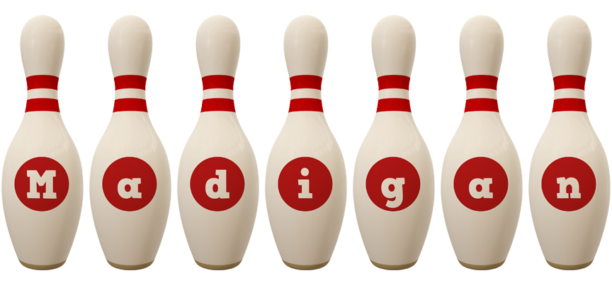 Madigan bowling-pin logo