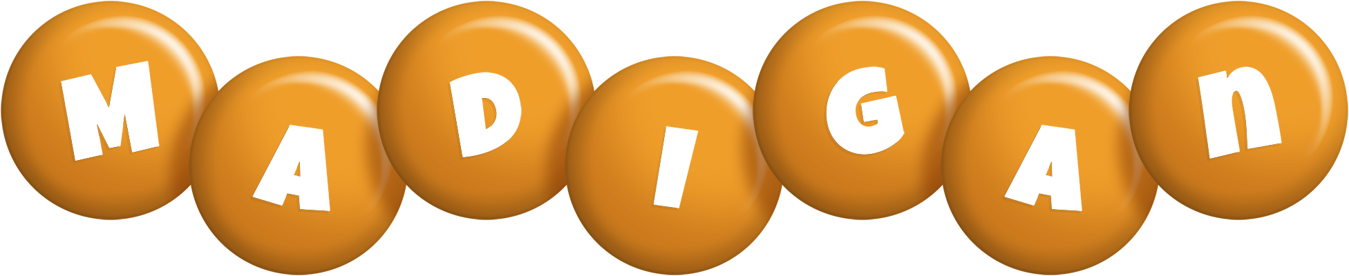 Madigan candy-orange logo