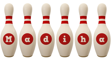 Madiha bowling-pin logo