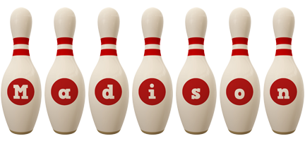 Madison bowling-pin logo