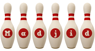 Madjid bowling-pin logo