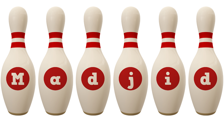 Madjid bowling-pin logo