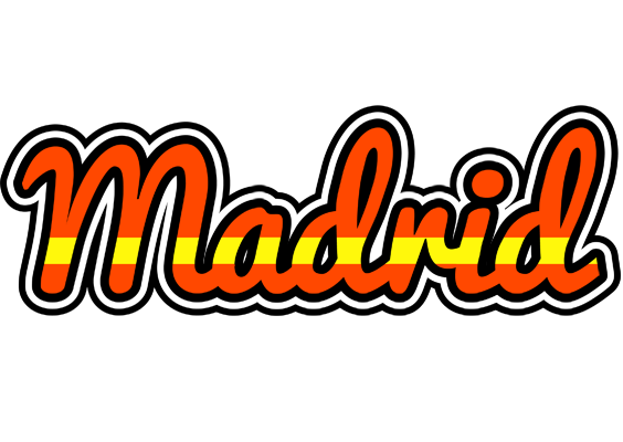 MADRID logo effect. Colorful text effects in various flavors. Customize your own text here: https://www.textgiraffe.com/logos/madrid/