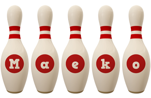 Maeko bowling-pin logo