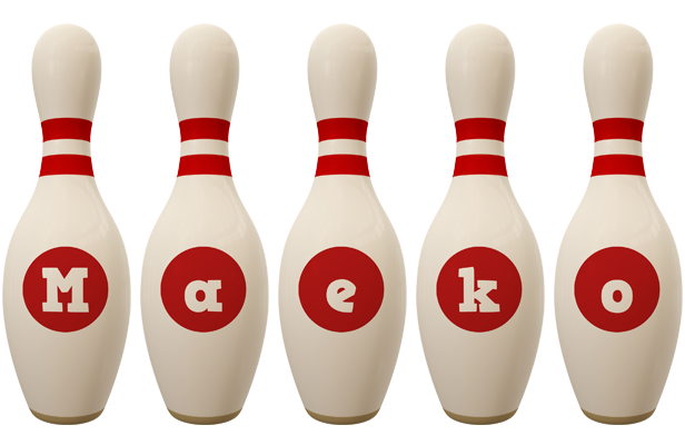 Maeko bowling-pin logo