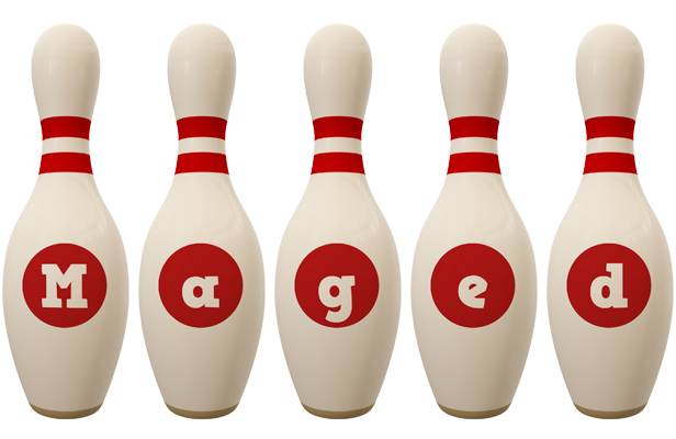Maged bowling-pin logo