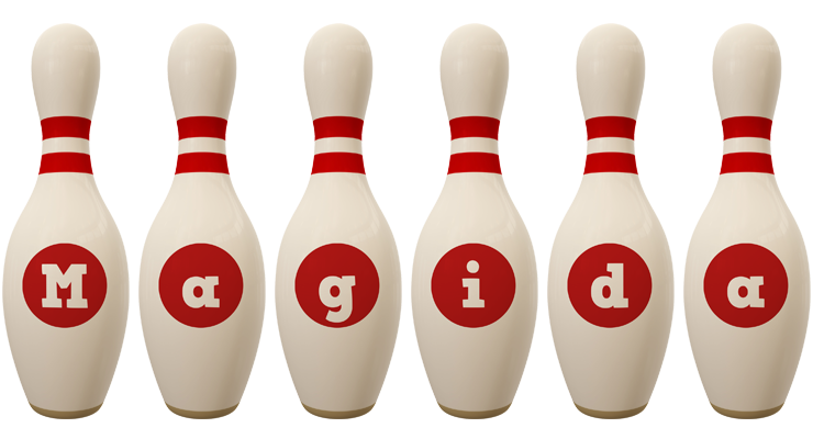 Magida bowling-pin logo