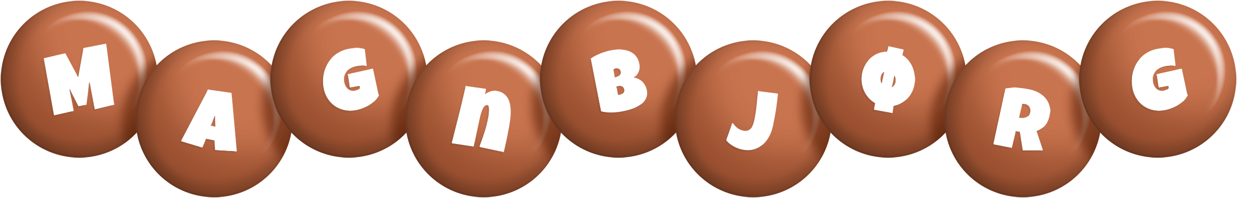 Magnbjørg candy-brown logo