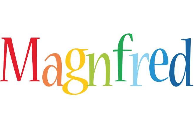 Magnfred birthday logo