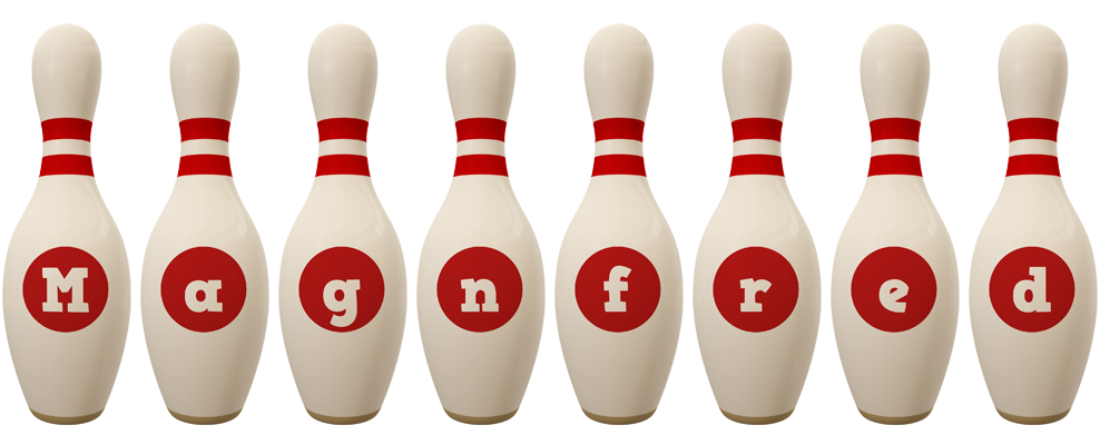 Magnfred bowling-pin logo