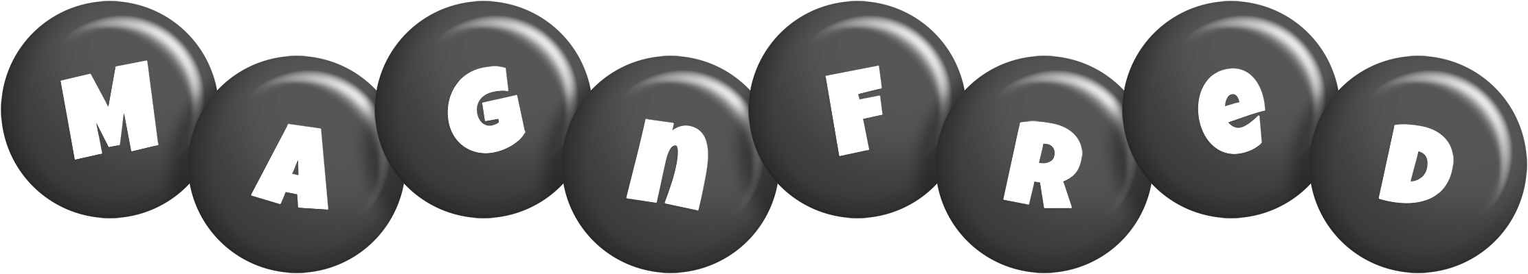 Magnfred candy-black logo