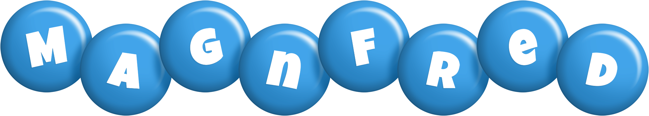 Magnfred candy-blue logo
