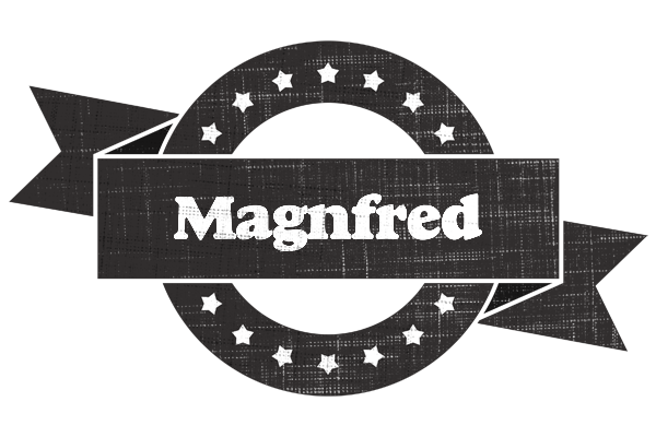 Magnfred grunge logo