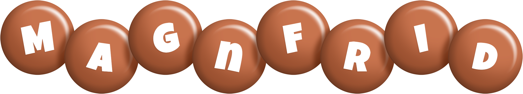 Magnfrid candy-brown logo