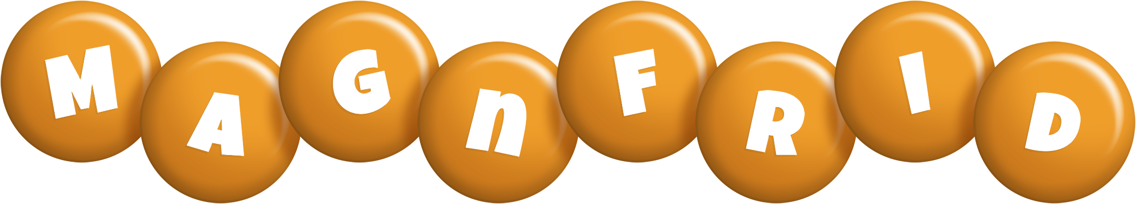 Magnfrid candy-orange logo