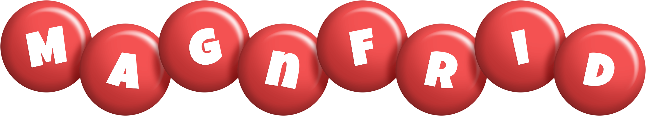 Magnfrid candy-red logo