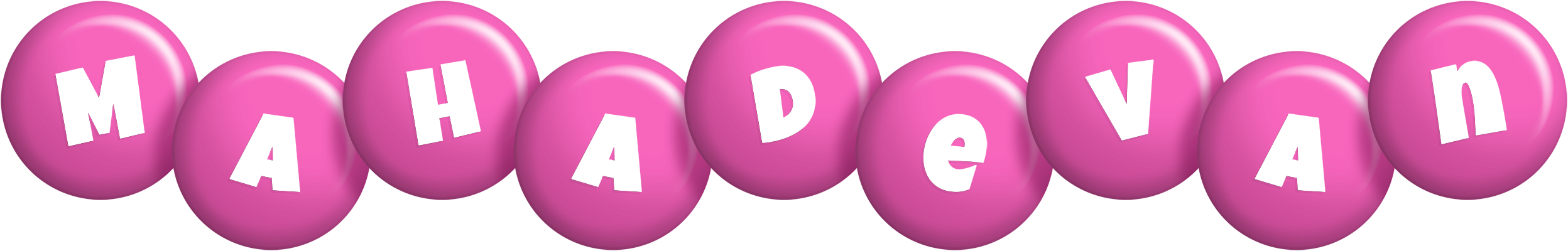 Mahadevan candy-pink logo