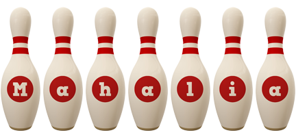 Mahalia bowling-pin logo