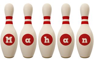 Mahan bowling-pin logo