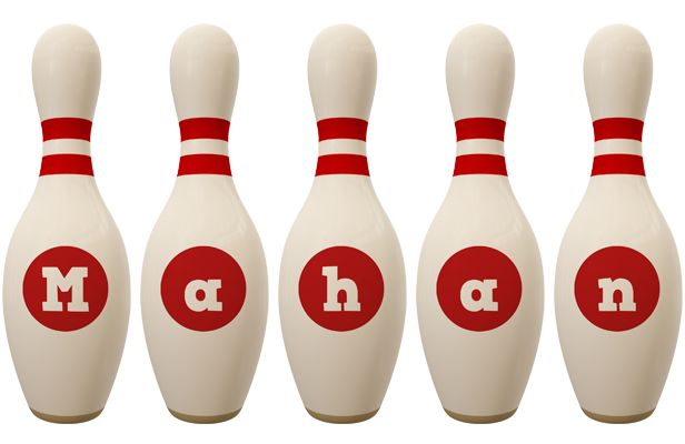 Mahan bowling-pin logo