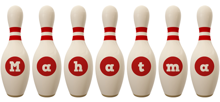 Mahatma bowling-pin logo