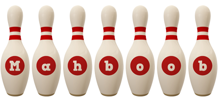 Mahboob bowling-pin logo