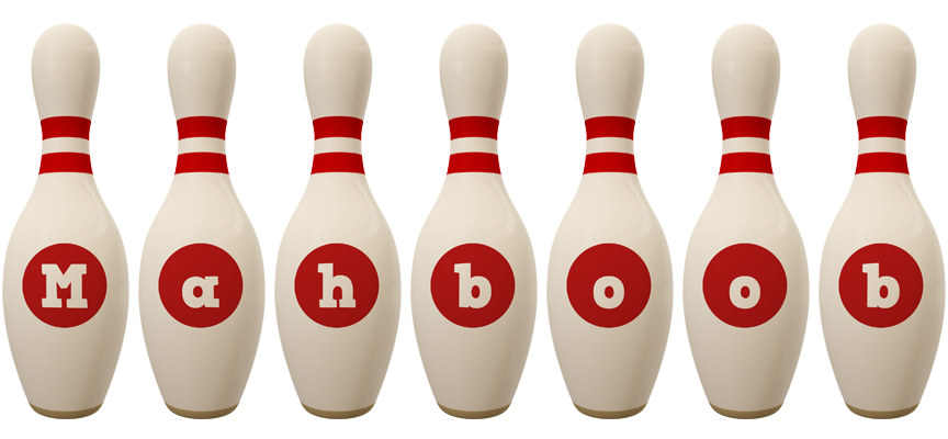 Mahboob bowling-pin logo