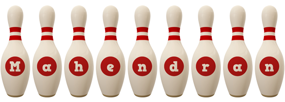 Mahendran bowling-pin logo