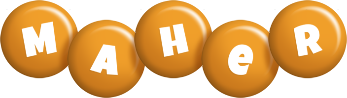 Maher candy-orange logo