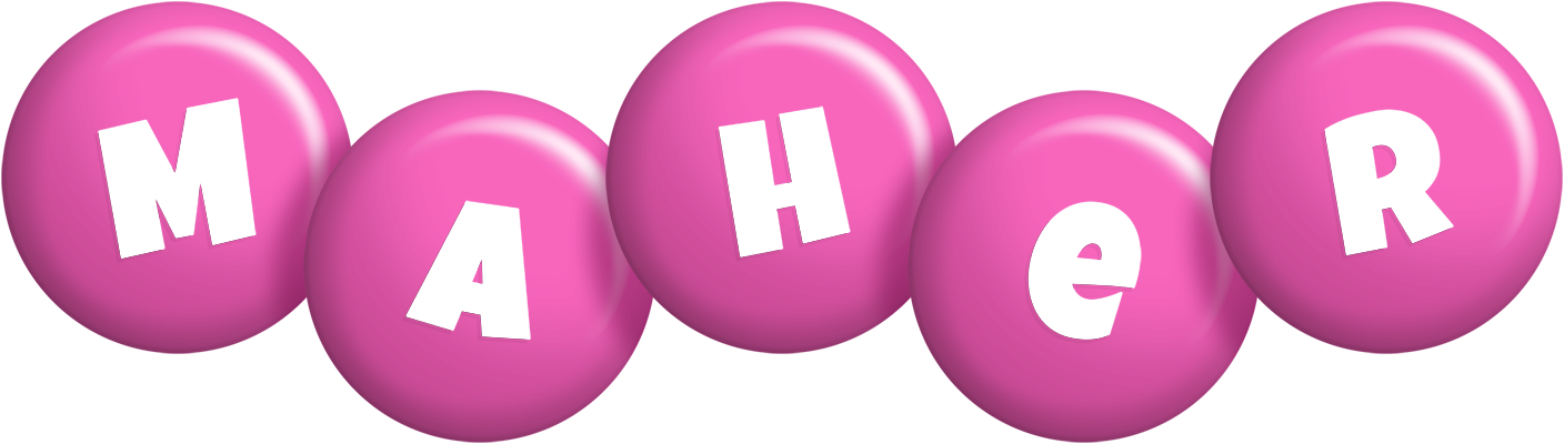 Maher candy-pink logo