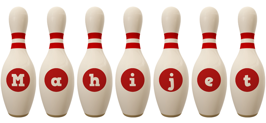 Mahijet bowling-pin logo