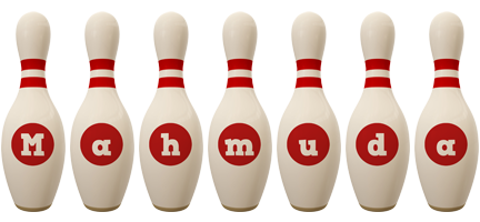 Mahmuda bowling-pin logo