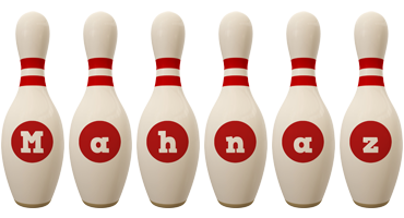 Mahnaz bowling-pin logo