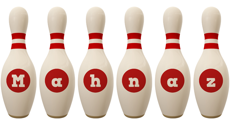 Mahnaz bowling-pin logo