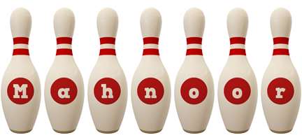 Mahnoor bowling-pin logo