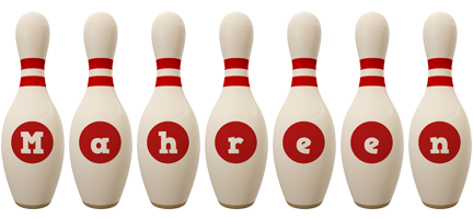 Mahreen bowling-pin logo