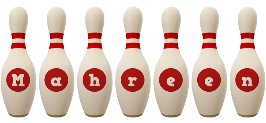 Mahreen bowling-pin logo