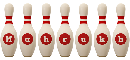 Mahrukh bowling-pin logo