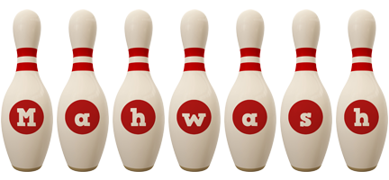 Mahwash bowling-pin logo