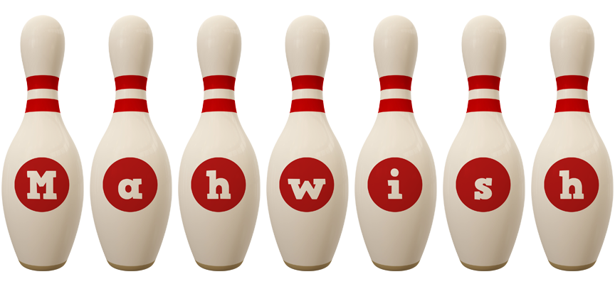 Mahwish bowling-pin logo