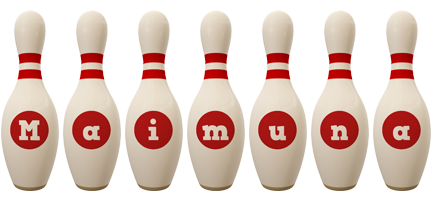 Maimuna bowling-pin logo